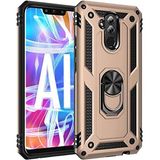 Kvy Huawei Mate 20 Lite Yüzüklü Standlı Vega Kılıf + Nano Ekran Koruyucu - Bronz