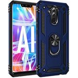 Kvy Huawei Mate 20 Lite Yüzüklü Standlı Vega Kılıf + Nano Ekran Koruyucu - Lacivert