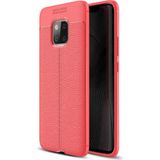 Kvy Huawei Mate 20 Pro Deri Görünümlü Lux Niss Silikon Kılıf - Kırmızı