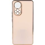Kvy Huawei Nova 9 Parlak Kenarlı Bark Silikon Kılıf - Rose Gold