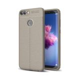 Kvy Huawei P Smart (2018) Deri Görünümlü Lux Niss Silikon Kılıf - Gri