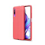 Kvy Huawei P Smart Pro Deri Görünümlü Lux Niss Silikon Kılıf - Kırmızı