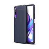 Kvy Huawei P Smart Pro Deri Görünümlü Lux Niss Silikon Kılıf - Lacivert