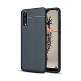 Kvy Huawei P20 Deri Görünümlü Lux Niss Silikon Kılıf - Lacivert