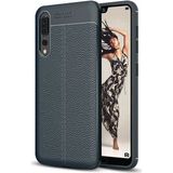 Kvy Huawei P20 Pro Deri Görünümlü Lux Niss Silikon Kılıf - Lacivert