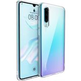 Kvy Huawei P30 Kamera Korumalı Süper Silikon Kılıf - Şeffaf
