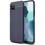 Kvy Huawei P40 Lite Deri Görünümlü Lux Niss Silikon Kılıf - Lacivert
