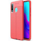 Kvy Huawei P40 Lite E Deri Görünümlü Lux Niss Silikon Kılıf - Kırmızı