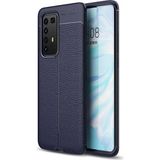 Kvy Huawei P40 Pro Deri Görünümlü Lux Niss Silikon Kılıf - Lacivert