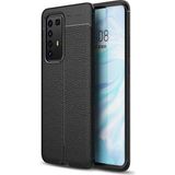 Kvy Huawei P40 Pro Deri Görünümlü Lux Niss Silikon Kılıf - Siyah