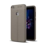 Kvy Huawei P9 Lite Mini Deri Görünümlü Lux Niss Silikon Kılıf - Gri