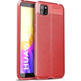 Kvy Huawei Y5P Deri Görünümlü Lux Niss Silikon Kılıf - Kırmızı