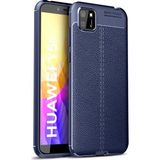 Kvy Huawei Y5P Deri Görünümlü Lux Niss Silikon Kılıf - Lacivert