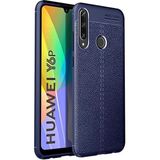 Kvy Huawei Y6P Deri Görünümlü Lux Niss Silikon Kılıf - Lacivert