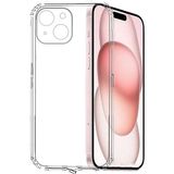 Kvy iphone 15 Plus Kamera Korumalı Süper Silikon Kılıf Ekran Koruyucu - Şeffaf