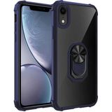 Kvy Iphone Xr Tam Korumalı Yüzüklü Renkli Kenarlı Manyetik Mola Kılıf Ekran Koruyucu - Lacivert