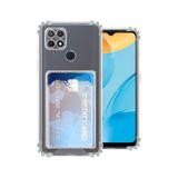 Kvy Oppo A15 Kamera Korumalı Kartlıklı Setra Şeffaf Silikon Kılıf