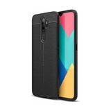 Kvy Oppo A9 2020 Deri Görünümlü Lux Niss Silikon Kılıf - Siyah