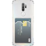 Kvy Oppo A9 2020 Kamera Korumalı Kartlıklı Setra Şeffaf Silikon Kılıf Ekran Koruyucu