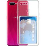Kvy Oppo Ax7 Kamera Korumalı Kartlıklı Setra Şeffaf Silikon Kılıf Ekran Koruyucu