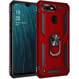 Kvy Oppo Ax7 Yüzüklü Standlı Vega Kılıf + Nano Ekran Koruyucu - Kırmızı