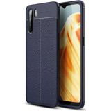 Kvy Oppo Reno 3 Deri Görünümlü Lux Niss Silikon Kılıf - Lacivert