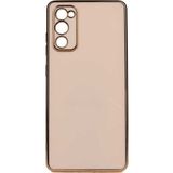 Kvy Samsung Galaxy A03S Parlak Kenarlı Bark Silikon Kılıf - Rose Gold