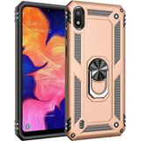 Kvy Samsung Galaxy A10 Yüzüklü Standlı Vega Kılıf + Nano Ekran Koruyucu - Altın