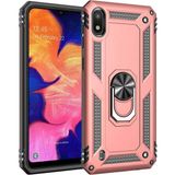 Kvy Samsung Galaxy A10 Yüzüklü Standlı Vega Kılıf + Nano Ekran Koruyucu - Bronz