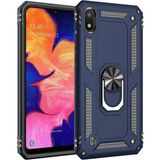 Kvy Samsung Galaxy A10 Yüzüklü Standlı Vega Kılıf + Nano Ekran Koruyucu - Lacivert