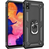 Kvy Samsung Galaxy A10 Yüzüklü Standlı Vega Kılıf + Nano Ekran Koruyucu - Siyah