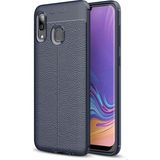 Kvy Samsung Galaxy A10S Deri Görünümlü Lux Niss Silikon Kılıf - Lacivert
