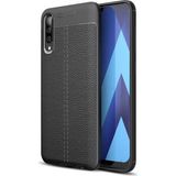 Kvy Samsung Galaxy A30S Deri Görünümlü Lux Niss Silikon Kılıf - Siyah
