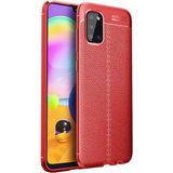 Kvy Samsung Galaxy A31 Deri Görünümlü Lux Niss Silikon Kılıf - Kırmızı