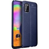 Kvy Samsung Galaxy A31 Deri Görünümlü Lux Niss Silikon Kılıf - Lacivert