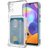 Kvy Samsung Galaxy A31 Kamera Korumalı Kartlıklı Setra Şeffaf Silikon Kılıf
