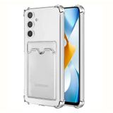 Kvy Samsung Galaxy A54 Kamera Korumalı Kartlıklı Setra Şeffaf Silikon Kılıf