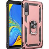 Kvy Samsung Galaxy A7 2018 Yüzüklü Standlı Vega Kılıf - Bronz
