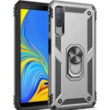 Kvy Samsung Galaxy A7 2018 Yüzüklü Standlı Vega Kılıf - Gümüş