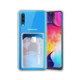 Kvy Samsung Galaxy A70 Kamera Korumalı Kartlıklı Setra Şeffaf Silikon Kılıf
