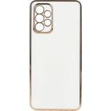Kvy Samsung Galaxy A73 Parlak Kenarlı Bark Silikon Kılıf - Beyaz