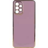 Kvy Samsung Galaxy A73 Parlak Kenarlı Bark Silikon Kılıf - Mor