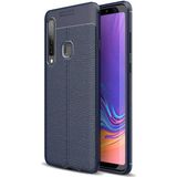 Kvy Samsung Galaxy A9 2018 Deri Görünümlü Lux Niss Silikon Kılıf - Lacivert