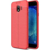 Kvy Samsung Galaxy Grand Prime Pro ( J250F) Deri Görünümlü Lux Niss Silikon Kılıf - Kırmızı