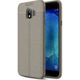 Kvy Samsung Galaxy J2 Pro ( J250F) Deri Görünümlü Lux Niss Silikon Kılıf - Gri