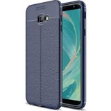 Kvy Samsung Galaxy J4+ Plus Deri Görünümlü Lux Niss Silikon Kılıf - Lacivert
