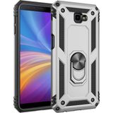 Kvy Samsung Galaxy J4 Plus Yüzüklü Standlı Vega Kılıf - Gümüş
