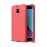 Kvy Samsung Galaxy J5 Pro Deri Görünümlü Lux Niss Silikon Kılıf - Kırmızı