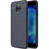 Kvy Samsung Galaxy J6 Deri Görünümlü Lux Niss Silikon Kılıf - Lacivert