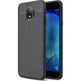 Kvy Samsung Galaxy J6 Deri Görünümlü Lux Niss Silikon Kılıf - Siyah